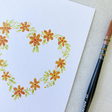 Load image into Gallery viewer, Sunset Floral Heart - Card
