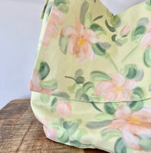 Load image into Gallery viewer, The Poppy Bag - Yellow &amp; Apricot Floral with Dusty Blue Stripe
